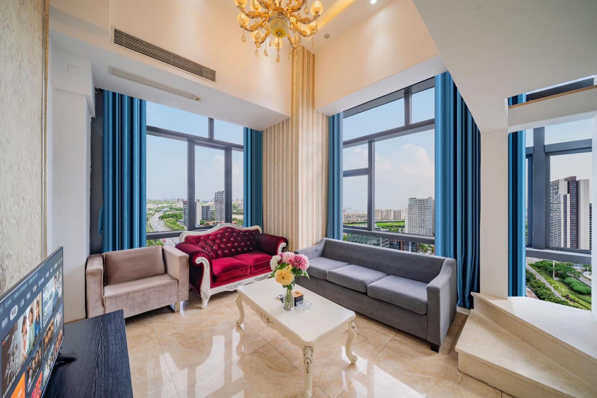 April Fair Duplex Apartment Guangzhou South Railway Station Ao Yuan Yue Shi Dai Branch Bagian luar foto